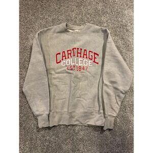 Champion Reverse‎ Weave Carthage College Gray Sweatshirt Mens Size Medium